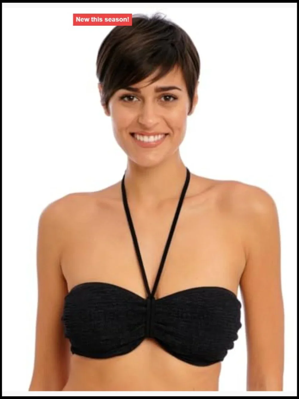 Underwire Bandeau Bikini Top with Adjustable Straps